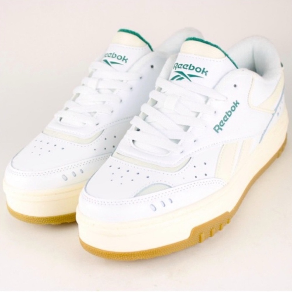 Reebok Classic White and Green Shoes